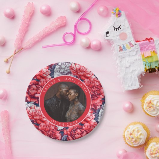 Boho Peonies Borden voor bruiloft Papieren Bordje (Feest)