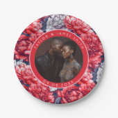 Boho Peonies Borden voor bruiloft Papieren Bordje (Voorkant)