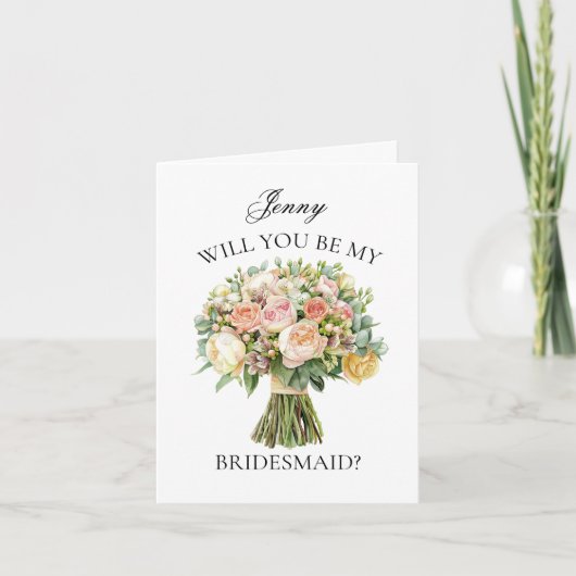 Boho Peonies Bouquet Bruidsmeisje Voorstel (Voorkant)