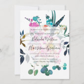 Boho Peonies Floral Wedding Invitation Kaart (Voorkant)