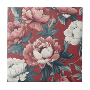 Boho Peonies Keramische Tegels voor Home Flooring Tegeltje