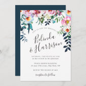 Boho Peonies Wedding Invitation Kaart (Voorkant / Achterkant)