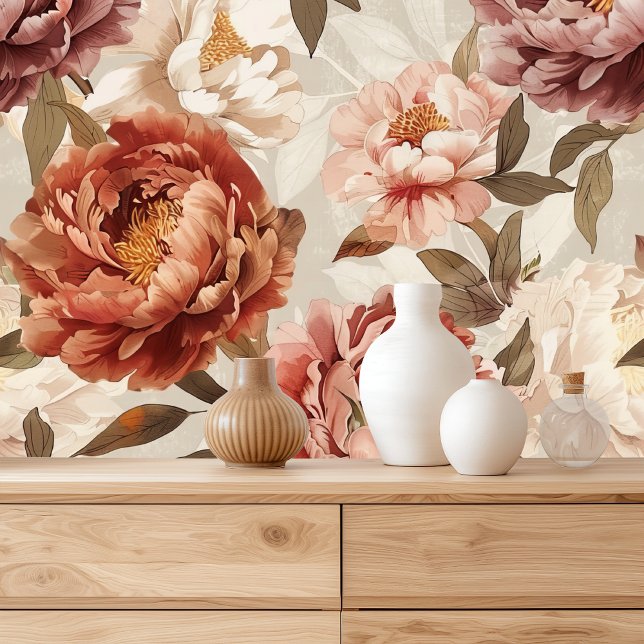 Boho Peony Floral Behang (Creator heeft geüpload)