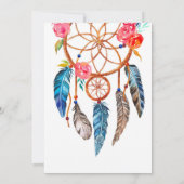 Boho peony Floral Dreamweaver Baby shower Kaart (Achterkant)