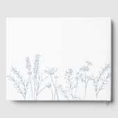 Boho Periwinkle Blue Wildflower Bruiloft Gastenboe Gastenboek (Achterkant)