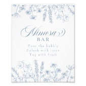 Boho Periwinkle Wildflower Mimosa Bar Sign Foto Afdruk (Voorkant)