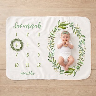 Boho Persoonlijke Baby Mijlpaal Foto Sherpa Deken