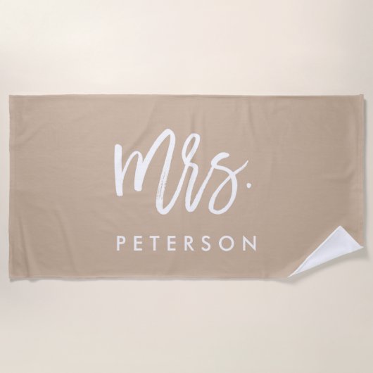 Boho Persoonlijke Bachelorette Bruid Honeymoon Strandlaken (Voorkant)