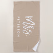 Boho Persoonlijke Bachelorette Bruid Honeymoon Strandlaken (Voorkant)