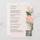 Boho perzik aardse bloemen alles in één bruiloft kaart (Achterkant)