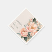 Boho perzik aardse bloemenbruiloft gedrukt servet (Hoek)