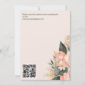 Boho perzik aardse bloemenbruiloft save the date (Achterkant)