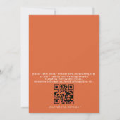 Boho Perzik Bloemen Krans QR Code Trouwen Kaart (Achterkant)