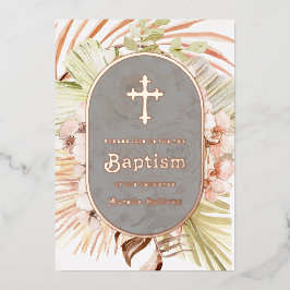 Boho Perzik Bloemenboeket Dop Folie Uitnodiging