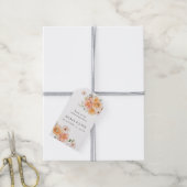 Boho Perzik & Blush Bloemige Trouwcadeautags Cadeaulabel (Met Touw)