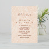 Boho Perzik Blush Marmer Bruiloft Roze Goud Folie Uitnodiging (Staand Voorkant)