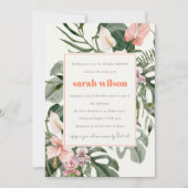 Boho Perzik Blush Tropisch Bloemen Vrijgezellenfee Kaart (Voorkant)