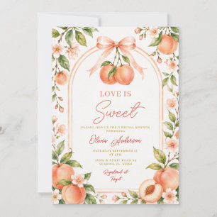 Boho Perzik Boog Liefde is Zoete Bruiloft Bloemen Kaart