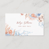 Boho perzik en blauw visitekaartje (Voorkant)