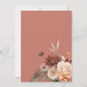 Boho perzik & roest bloemenroest bruids brunch kaart (Achterkant)
