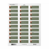 Boho Perzik & Roest Bloemig Salie Groen Bruidsfees Etiket (Full Sheet)