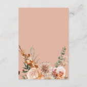 Boho Perzik & Rust Bloemen Perzik Blush Receptie Informatiekaartje (Achterkant)