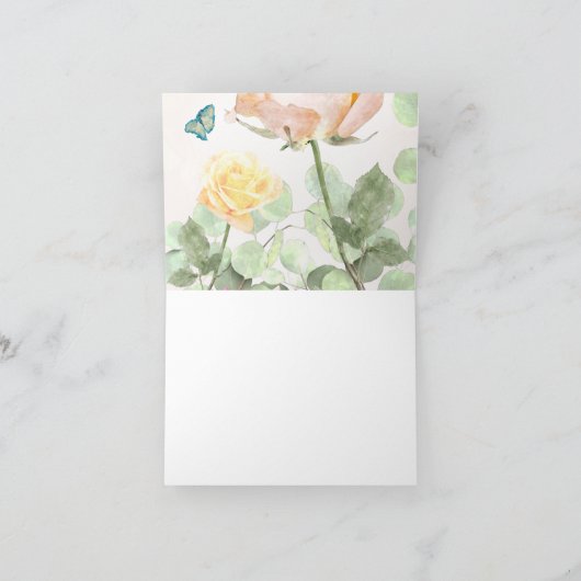 Boho perzik stoffige roze bloemige eucalyptus blad kaart (Binnen)