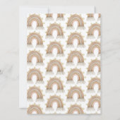 Boho Perzik Waterverf Regenboog Baby shower Kaart (Achterkant)