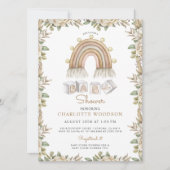 Boho Perzik Waterverf Regenboog Baby shower Kaart (Voorkant)
