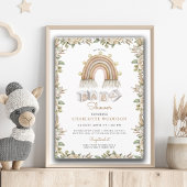 Boho Perzik Waterverf Regenboog Baby shower Kaart