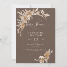 boho perzikbruin floral oblong baby shower