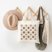 Boho Pet Paw geruit Tote Bag