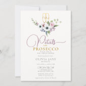 Boho Petals Prosecco Anemones Gold Vrijgezellenfee Kaart (Voorkant)