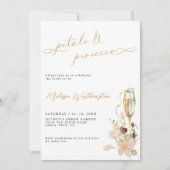 Boho Petals & Prosecco Fancy Script Vrijgezellenfe Kaart (Voorkant)