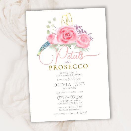 Boho Petals Prosecco Roos Coral Gold Vrijgezellenf Kaart