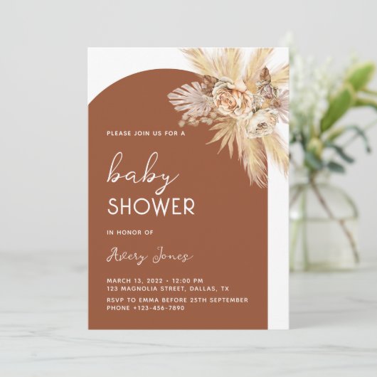 Boho Photo Arch Baby shower Kaart (Staand voorkant)