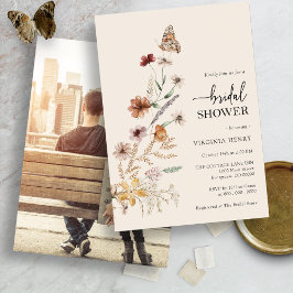 Boho Photo Bridal Shower Invitation Kaart
