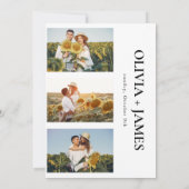 Boho Photo Collage Elegante zomerbruiloft Kaart (Achterkant)