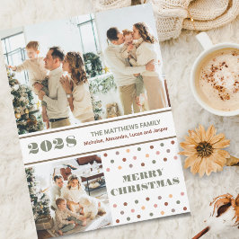 Boho Photo Collage Kerstvakantie Groeten Kaart
