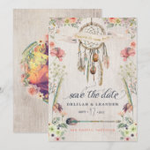 Boho Photo Dreamweaver Save the Date Cards (Voorkant / Achterkant)