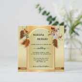 Boho Photo Drocatcher Wedding Invitation Kaart (Staand voorkant)