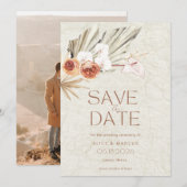Boho Photo Fall Wedding Save The Date (Voorkant / Achterkant)