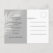 Boho Photo Foliage Black & White Save the Date Briefkaart (Achterkant)