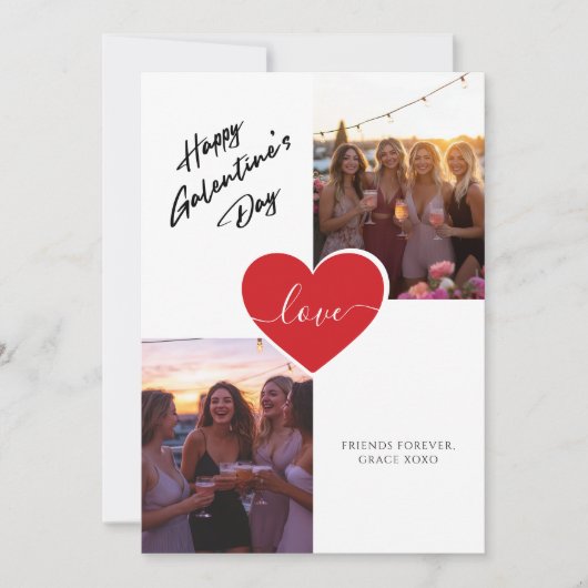 Boho Photo Galantines Day Girly Love Valentijnse  Feestdagenkaart (Voorkant)