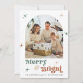 Boho Photo Holiday Kaart Retro Christmas Kaart Arc (Voorkant)