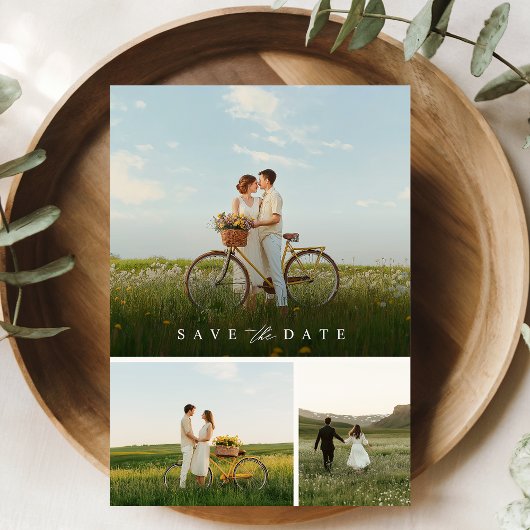 Boho Photo Minimalist Save the Date Kaart