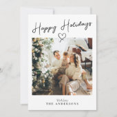 Boho Photo Modern Printable Happy Christmas Feestdagenkaart (Voorkant)