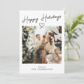 Boho Photo Modern Printable Happy Christmas Feestdagenkaart (Staand voorkant)