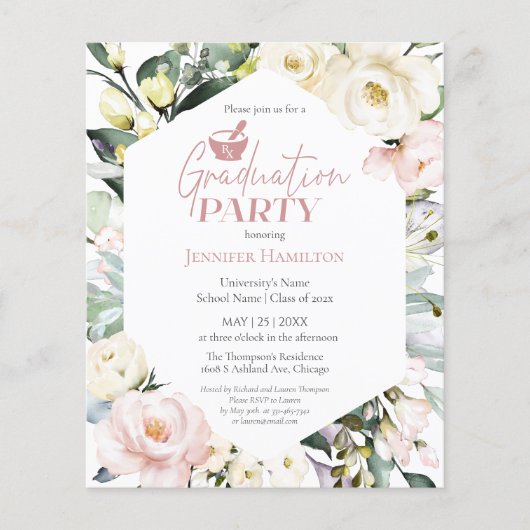 Boho Photo Pharmacy School Afstudeerfeest Uitnodig (Voorkant)