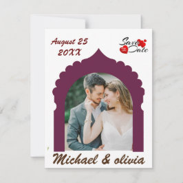Boho Photo Save The Date | Modern Minimalist Kaart